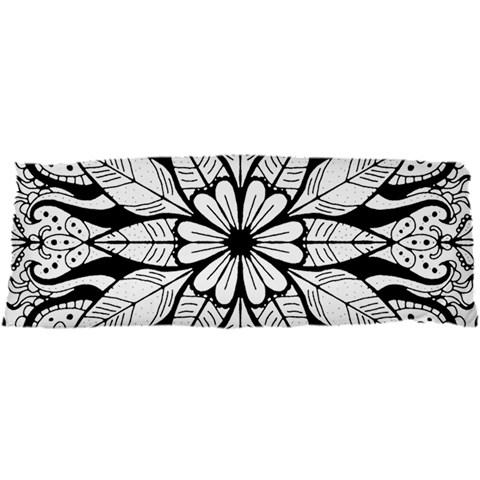 Seamless Tiling Pattern Hand Drawn Black White 25 x67  Body Pillow Case Dakimakura (Two Sides) from ArtsNow.com Back