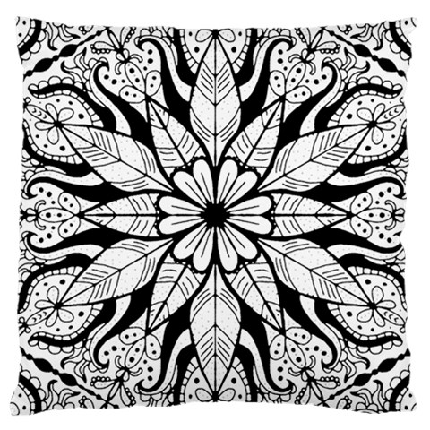 Seamless Tiling Pattern Hand Drawn Black White Large Cushion Case (One Side) from ArtsNow.com Front