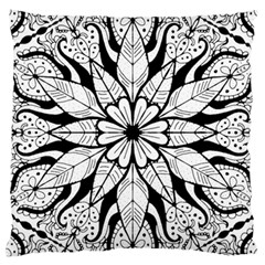 Seamless Tiling Pattern Hand Drawn Black White Large Cushion Case (Two Sides) from ArtsNow.com Back