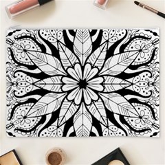 Seamless Tiling Pattern Hand Drawn Black White Cosmetic Bag (XXXL) from ArtsNow.com Front