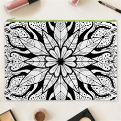 Seamless Tiling Pattern Hand Drawn Black White Cosmetic Bag (XXXL) from ArtsNow.com Front