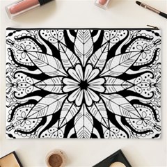 Seamless Tiling Pattern Hand Drawn Black White Cosmetic Bag (XXXL) from ArtsNow.com Back