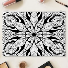 Seamless Tiling Pattern Hand Drawn Black White Cosmetic Bag (XXXL) from ArtsNow.com Back