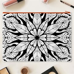 Seamless Tiling Pattern Hand Drawn Black White Cosmetic Bag (XXXL) from ArtsNow.com Back