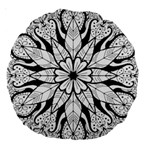 Seamless Tiling Pattern Hand Drawn Black White Large 18  Premium Round Cushions