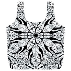 Seamless Tiling Pattern Hand Drawn Black White Full Print Recycle Bag (XL) from ArtsNow.com Front