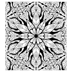 Seamless Tiling Pattern Hand Drawn Black White Drawstring Pouch (Medium) from ArtsNow.com Front