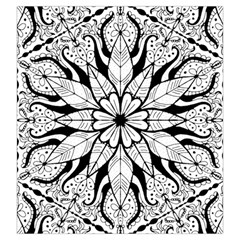 Seamless Tiling Pattern Hand Drawn Black White Drawstring Pouch (Large) from ArtsNow.com Back