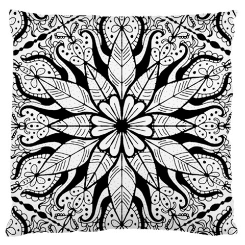 Seamless Tiling Pattern Hand Drawn Black White Standard Premium Plush Fleece Cushion Case (Two Sides) from ArtsNow.com Back