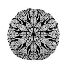 Seamless Tiling Pattern Hand Drawn Black White Standard 15  Premium Flano Round Cushions from ArtsNow.com Front