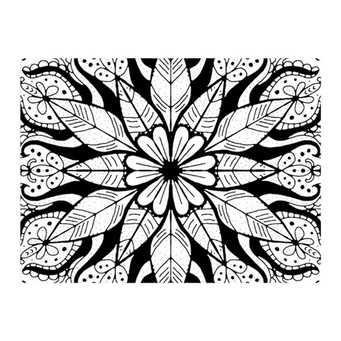 Seamless Tiling Pattern Hand Drawn Black White Two Sides Premium Plush Fleece Blanket (Mini) from ArtsNow.com 35 x27  Blanket Front