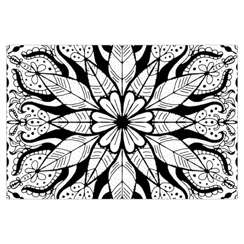 Seamless Tiling Pattern Hand Drawn Black White 16 x24  Lumbar Throw Cushion Case (Two Sides) from ArtsNow.com Front