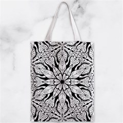 Seamless Tiling Pattern Hand Drawn Black White Zipper Classic Tote Bag from ArtsNow.com Front