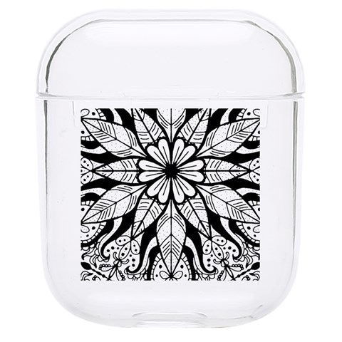 Seamless Tiling Pattern Hand Drawn Black White Hard PC AirPods 1/2 Case from ArtsNow.com Front