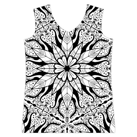 Seamless Tiling Pattern Hand Drawn Black White Women s Basketball Tank Top from ArtsNow.com Front