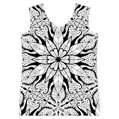 Seamless Tiling Pattern Hand Drawn Black White Women s Basketball Tank Top from ArtsNow.com Front