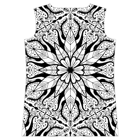 Seamless Tiling Pattern Hand Drawn Black White Women s Basketball Tank Top from ArtsNow.com Back