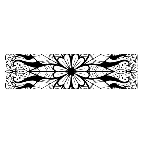 Seamless Tiling Pattern Hand Drawn Black White Oblong Satin Scarf (16  x 60 ) from ArtsNow.com Front