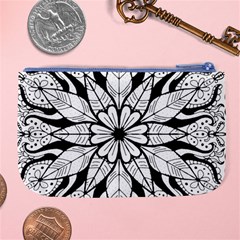 Seamless Tiling Pattern Hand Drawn Black White Large Coin Purse from ArtsNow.com Back