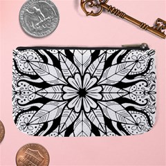 Seamless Tiling Pattern Hand Drawn Black White Large Coin Purse from ArtsNow.com Back