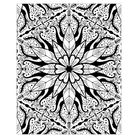 Seamless Tiling Pattern Hand Drawn Black White Drawstring Pouch (XL) from ArtsNow.com Front