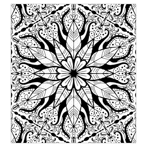 Seamless Tiling Pattern Hand Drawn Black White Drawstring Pouch (2XL) from ArtsNow.com Front