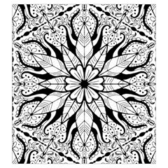 Seamless Tiling Pattern Hand Drawn Black White Drawstring Pouch (2XL) from ArtsNow.com Front