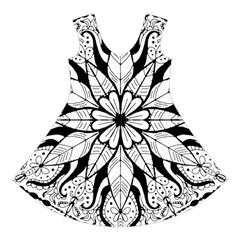 Seamless Tiling Pattern Hand Drawn Black White Short Sleeve V Front