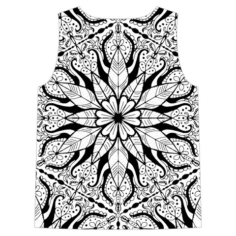 Seamless Tiling Pattern Hand Drawn Black White Sleeveless Cozy Lounge Set  from ArtsNow.com Back