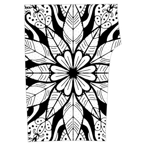 Seamless Tiling Pattern Hand Drawn Black White Sleeveless Cozy Lounge Set  from ArtsNow.com Front Bottom Right