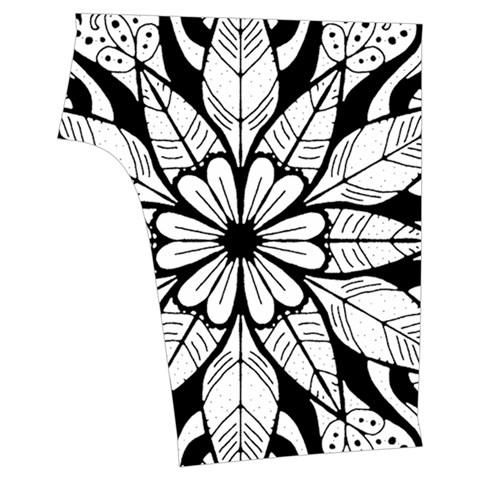 Seamless Tiling Pattern Hand Drawn Black White Sleeveless Cozy Lounge Set  from ArtsNow.com Back Bottom Right