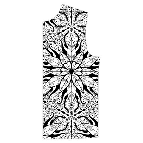 Seamless Tiling Pattern Hand Drawn Black White Men s High Neck Button Up Puffer Vest from ArtsNow.com Front Left