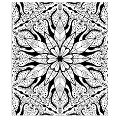 Seamless Tiling Pattern Hand Drawn Black White Waist Pouch (Small) from ArtsNow.com Back Strap