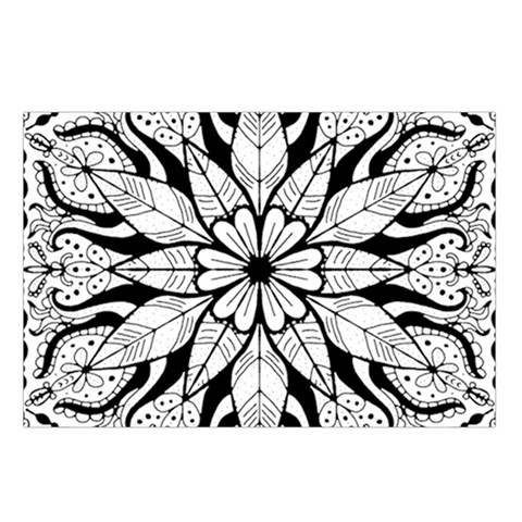 Seamless Tiling Pattern Hand Drawn Black White Waist Pouch (Large) from ArtsNow.com Loop