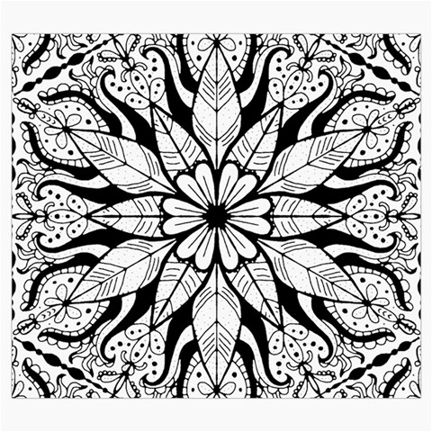 Seamless Tiling Pattern Hand Drawn Black White Roll Up Canvas Pencil Holder (S) from ArtsNow.com Front