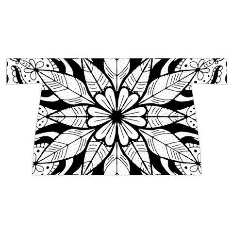 Seamless Tiling Pattern Hand Drawn Black White Wristlet Pouch Bag (Small) from ArtsNow.com Front