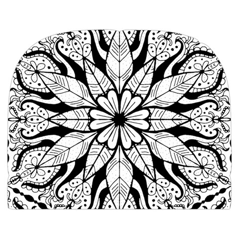 Seamless Tiling Pattern Hand Drawn Black White Make Up Case (Large) from ArtsNow.com Front