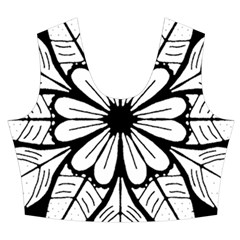 Seamless Tiling Pattern Hand Drawn Black White Women s Crop Top Pleated Skater Rave Skirt from ArtsNow.com Front