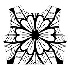 Seamless Tiling Pattern Hand Drawn Black White Women s Crop Top Pleated Skater Rave Skirt from ArtsNow.com Back