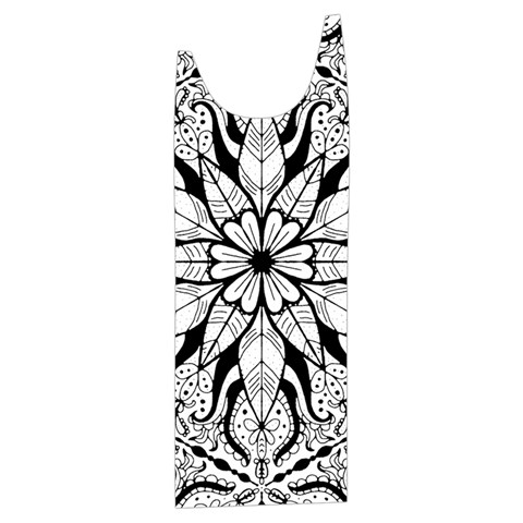 Seamless Tiling Pattern Hand Drawn Black White Kids  Stylish Hooded Puffer Vest from ArtsNow.com Front Right Side