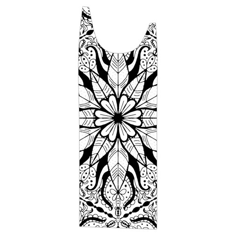 Seamless Tiling Pattern Hand Drawn Black White Kids  Stylish Hooded Puffer Vest from ArtsNow.com Front Left Side