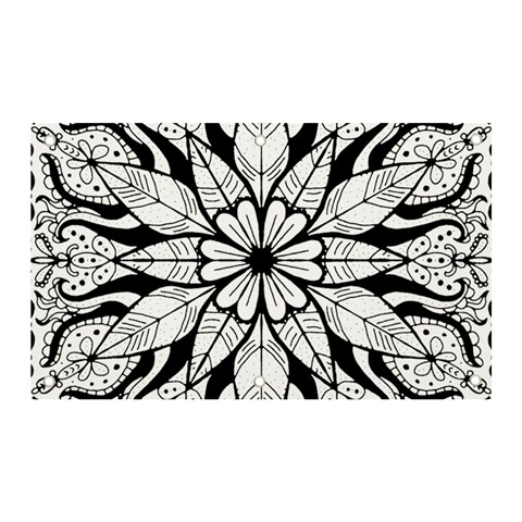 Seamless Tiling Pattern Hand Drawn Black White Banner and Sign 5  x 3  from ArtsNow.com Front