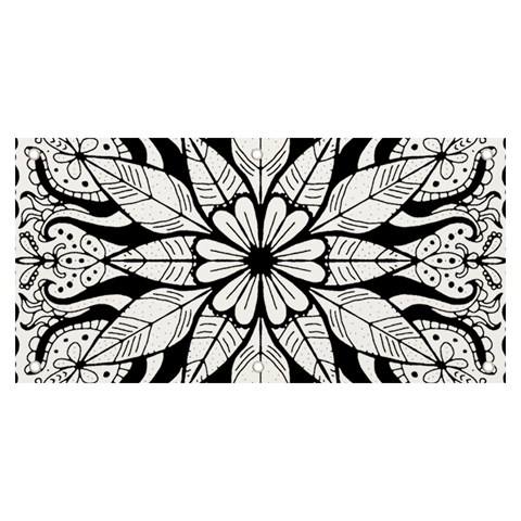 Seamless Tiling Pattern Hand Drawn Black White Banner and Sign 6  x 3  from ArtsNow.com Front