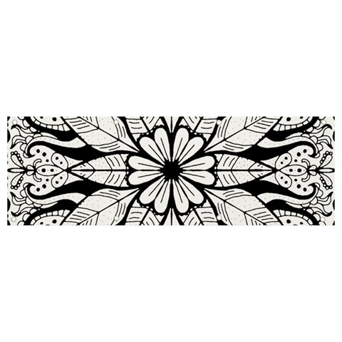 Seamless Tiling Pattern Hand Drawn Black White Banner and Sign 9  x 3  from ArtsNow.com Front