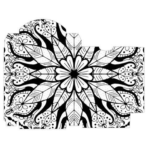 Seamless Tiling Pattern Hand Drawn Black White Playing Cards Single Design (Rectangle) with Custom Box from ArtsNow.com Poker Box