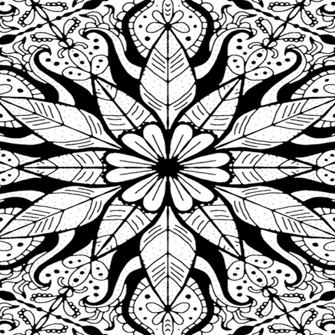 Seamless Tiling Pattern Hand Drawn Black White 6  x 8  Hardcover Notebook from ArtsNow.com Back Cover