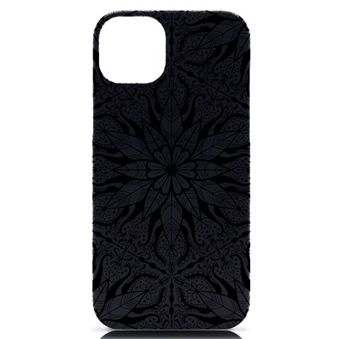 Seamless Tiling Pattern Hand Drawn Black White iPhone 14 Plus Black UV Print PC Hardshell Case from ArtsNow.com Front