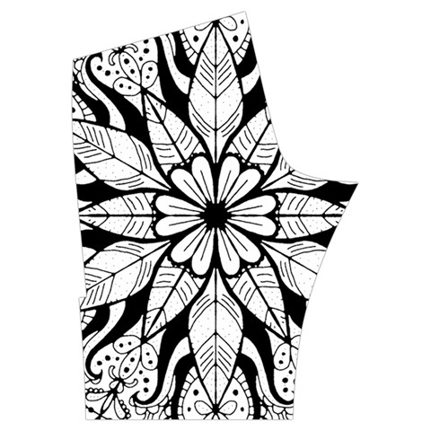 Seamless Tiling Pattern Hand Drawn Black White Men s Side Zip Front Pouch Ski And Snowboard Bib Pants	 from ArtsNow.com Back Left