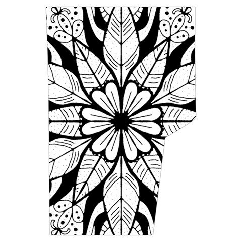 Seamless Tiling Pattern Hand Drawn Black White Men s Side Zip Front Pouch Ski And Snowboard Bib Pants	 from ArtsNow.com Back Left Centre