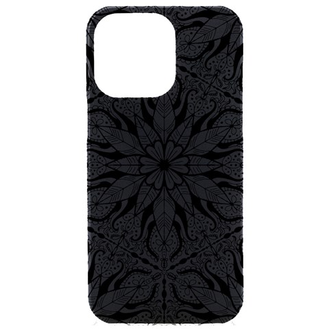 Seamless Tiling Pattern Hand Drawn Black White iPhone 15 Pro Max Black UV Print PC Hardshell Case from ArtsNow.com Front